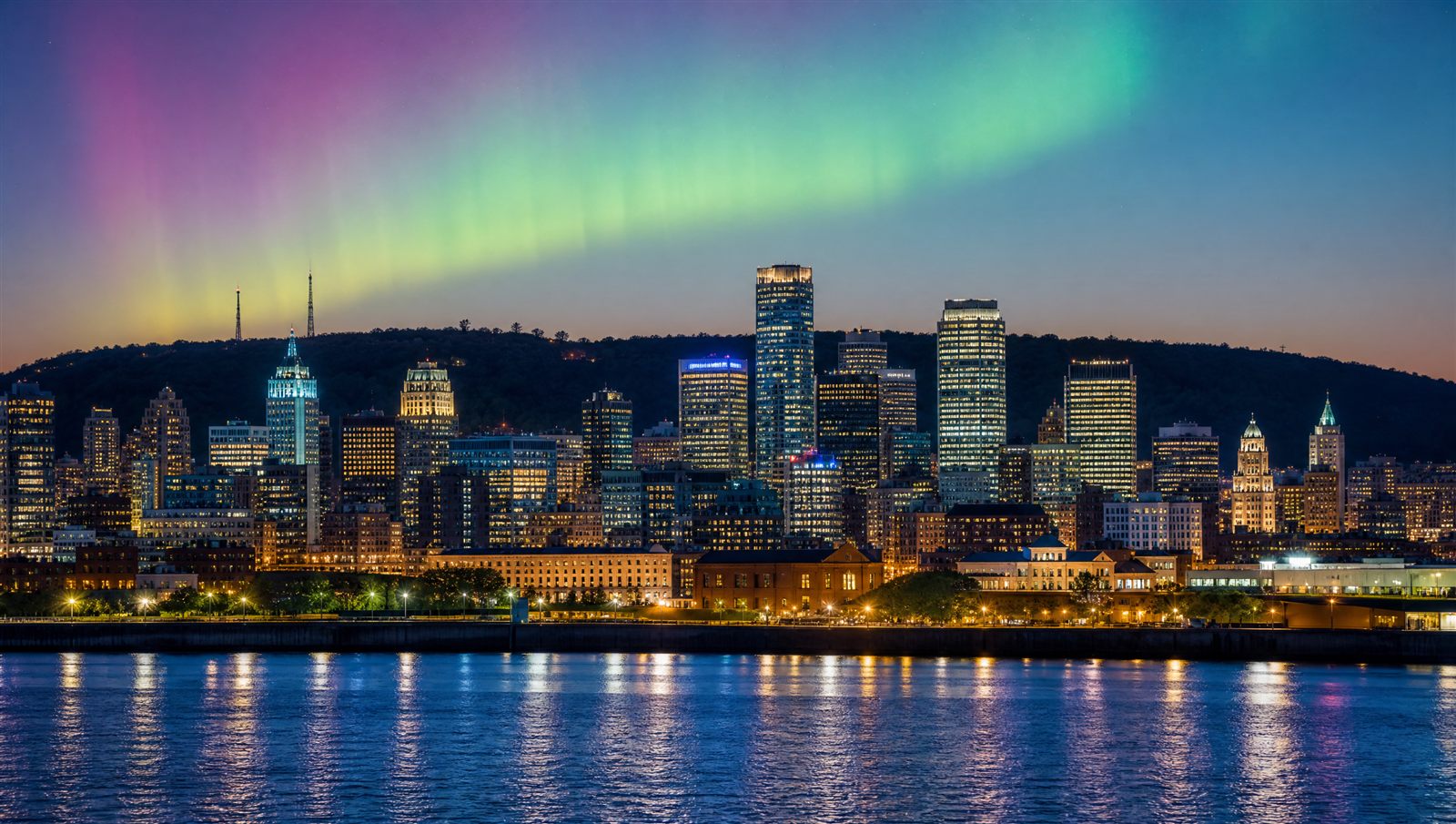 Montreal skyline along the St. Lawrence River