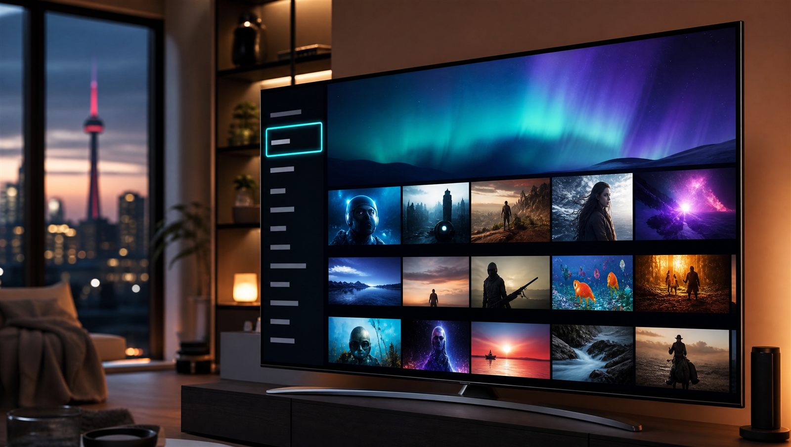 IPTV Canada streaming dashboard showing live channels and on-demand movies