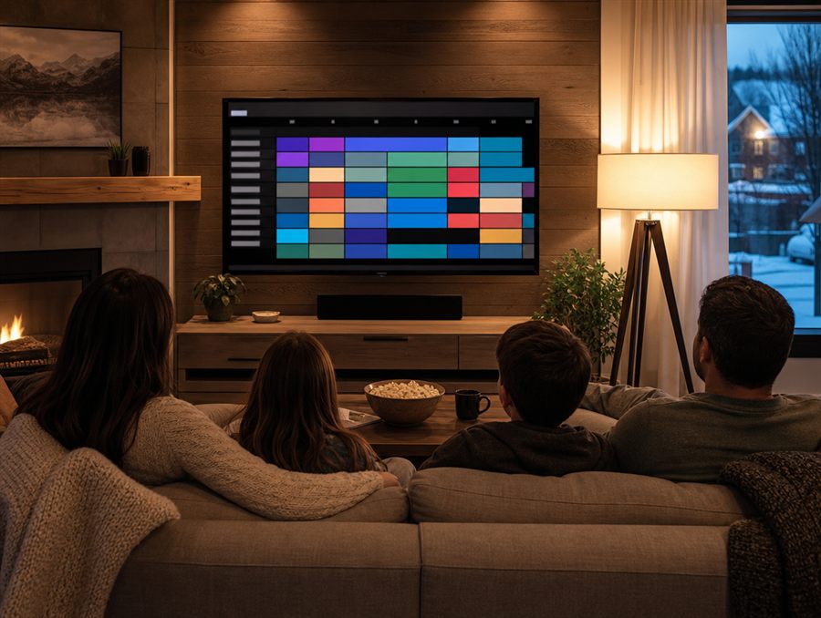Live TV channel guide on an IPTV Canada app